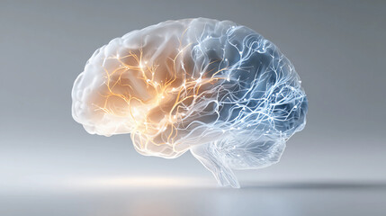 Digital Brain with Neural Network Connections - AI and Technology Concept