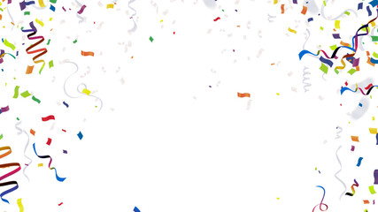 Sparkling Surface Falling Confetti and Streamers, Bright and Lively Design, Versatile Background for Celebrations.