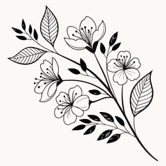 Black and white floral design
