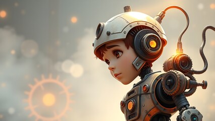 Fototapeta premium robot with headphones