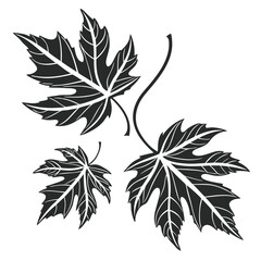 Naklejka premium Black and white maple leaves design