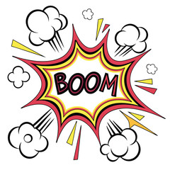 Colorful comic book style boom graphic