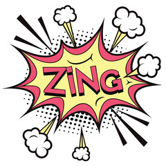 Colorful comic book style speech bubble