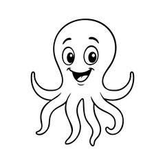 Happy Octopus Character