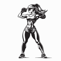 Fitness woman active girl healthy lifestyle workout girl athletic woman sport illustration