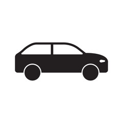 Car side view icon. Automotive, transportation, vehicle silhouette symbol
