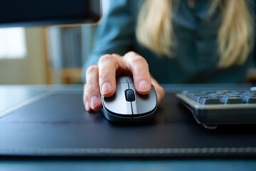 Working from Home A Wireless Mouse and Keyboard on a Desk