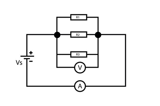 Series and parallel electrical circuits. Parallel circuit, Series circuit, basic electric circuits experiment vector. Kirchhoff voltage law. series and parallel circuits with Batter and light bulb