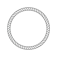 Simple black outline of a circular rope border on a white background