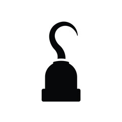 Black pirate hook hand icon silhouette vector