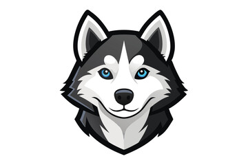 Friendly Husky Dog Head Mascot Logo Design