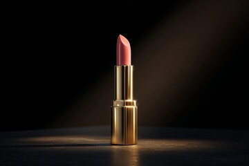 shot of a luxurious lipstick with a bold, minimalistic background