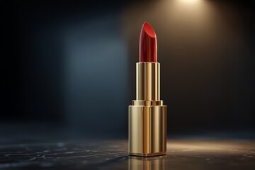 shot of a luxurious lipstick with a bold, minimalistic background