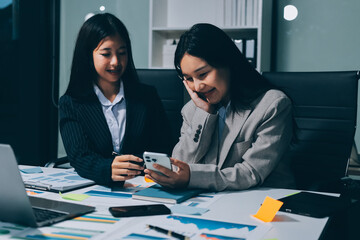 Accounting company provide finance and taxation planning for profitable cash flow, Auditor and accountant team working in office, analyze financial data and accounting record with calculator.Insight