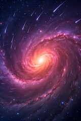 Obraz premium Vibrant Spiral Galaxies and Cosmic Nebulas in Deep Space