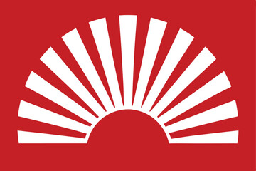 Abstract Red and White Rising Sun Graphic Design