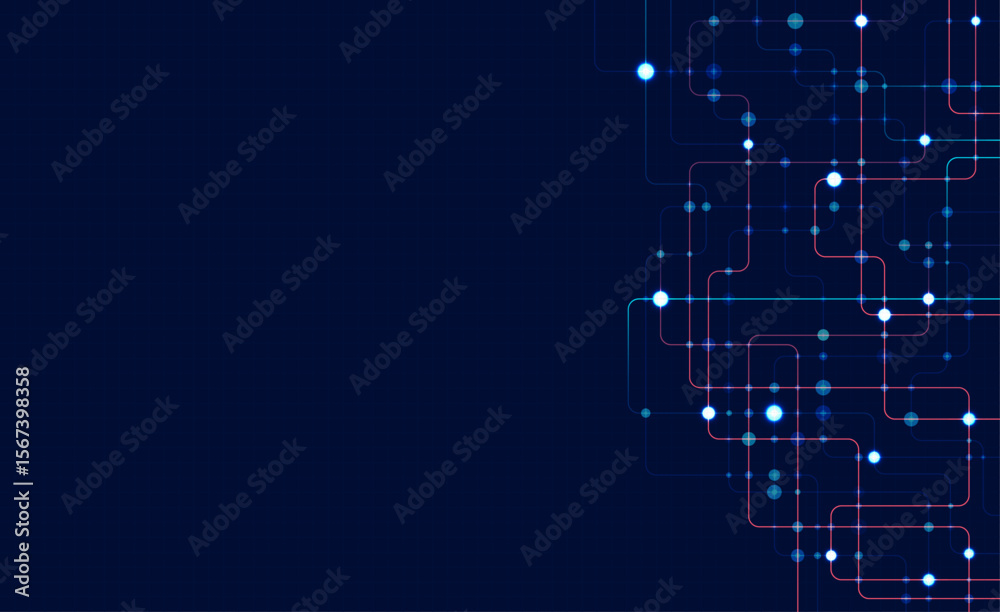 Poster circuit connect lines and dots. network technology and connection concept. decentralized network nod