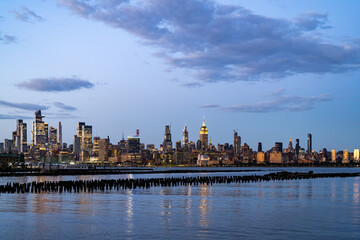 New York city. NYC cityscape. Manhattan and WTC in New York Cit. Skyscrapers of Manhattan near...