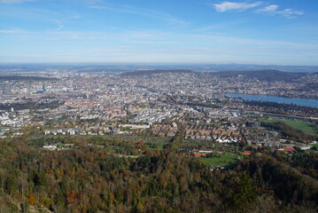 Panorama view from Uetliberg mountain - Zürich