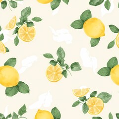 Lemon Pattern Illustration Background