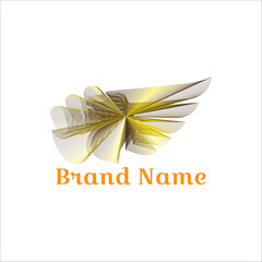 Abstract floral business card design vector illustration with golden ribbon icon
