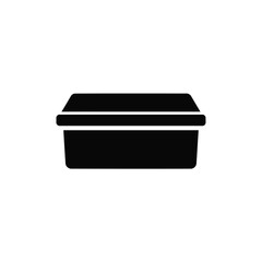 Black silhouette of a bento box icon food container 2