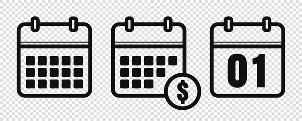 Payment Schedule Icon Calendar with Money and Date