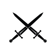 Black crossed swords silhouette weapon medieval