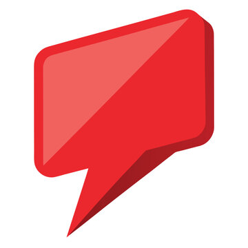 Red angled corner speech bubble icon design element