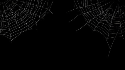 Halloween background with symmetrical spiderwebs for spooky designs. Ideal for party invitations, social media posts, and spooky-themed graphics.