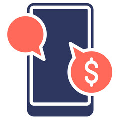 Financial Chat glyph color icon