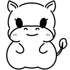 Cute animal cartoon characters for coloring and decoration 