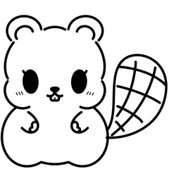 Cute animal cartoon characters for coloring and decoration 
