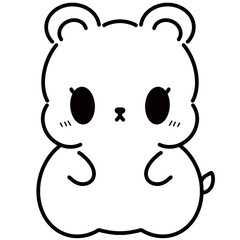 Cute animal cartoon characters for coloring and decoration 