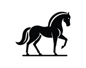 Majestic equine stylized vector silhouette majestic