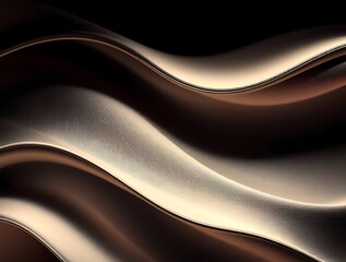 Textured brown and gold waves, undulating shapes against a dark background