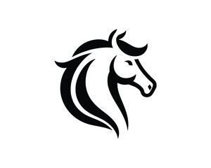 Elegant equine head vector stylized horse illustration