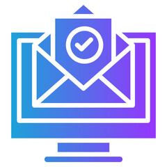 Verified Mail glyph gradient icon