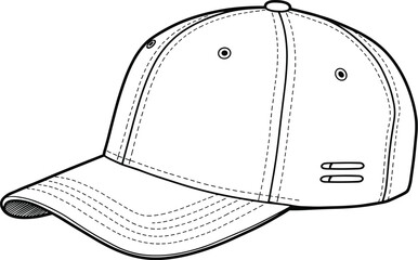 Stylish Baseball Cap Design with Adjustable Strap, Perfect for Customization and Branding