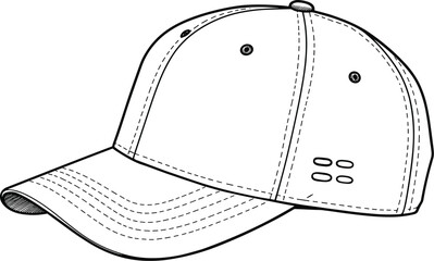Stylish Baseball Cap Design with Adjustable Strap, Perfect for Customization and Branding