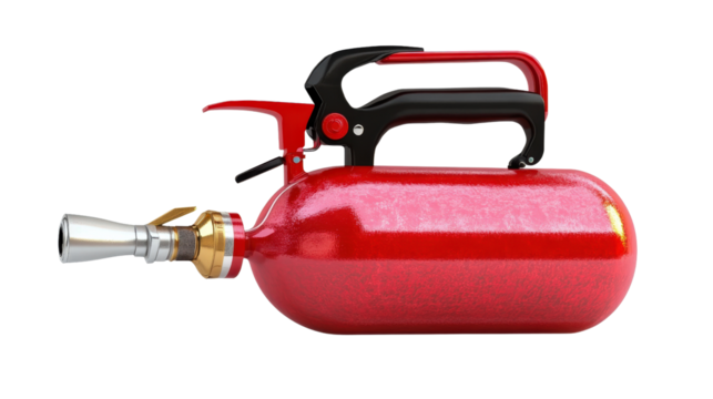 Compact fire extinguisher designed for home use Transparent background, PNG