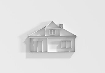 Suburban house. For web design and application interface. Real estate business illustration. 3D render