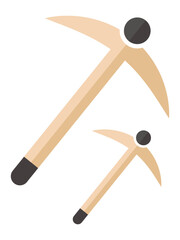 Crossing spade pickaxe icon. Simple pickaxe and excavation, digging silhouette symbol website graphic design. Web site and mobile app design isolated on white background. Vector illustration.