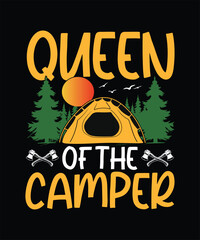 Camping T-shirt Design Queen Of The Camper