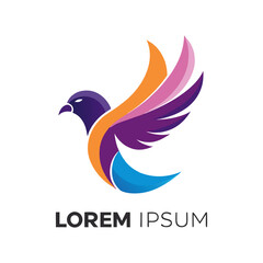 Bird colorful logo gradient vector