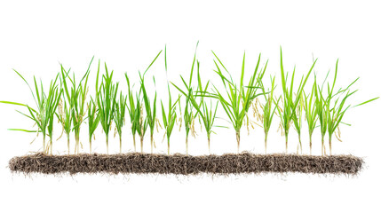 Cross-section of rice plant showing grain development Transparent background, PNG