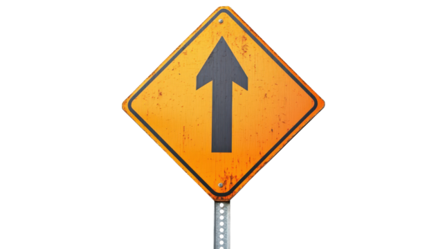 Crossroads ahead warning sign Transparent background, PNG