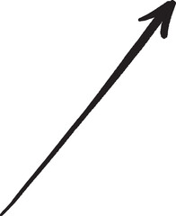 A hand-painted gouache arrow with expressive brush strokes, combining organic movement and modern design. Perfect for creative visuals, motion cues, or infographic elements.