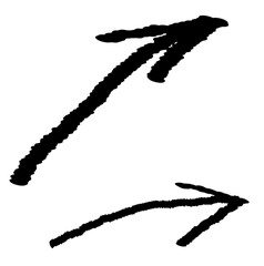 Arrow grunge vector. Arrow texture vector paint. Arrow chalk vector. Brush