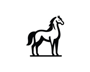 Fototapeta premium Elegant stallion silhouette vector illustration elegant
